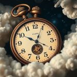 Vintage pocket watch with swirling stars and galaxies.